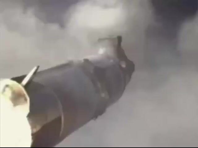 Asteroid Rocket Blasting Through Smoke